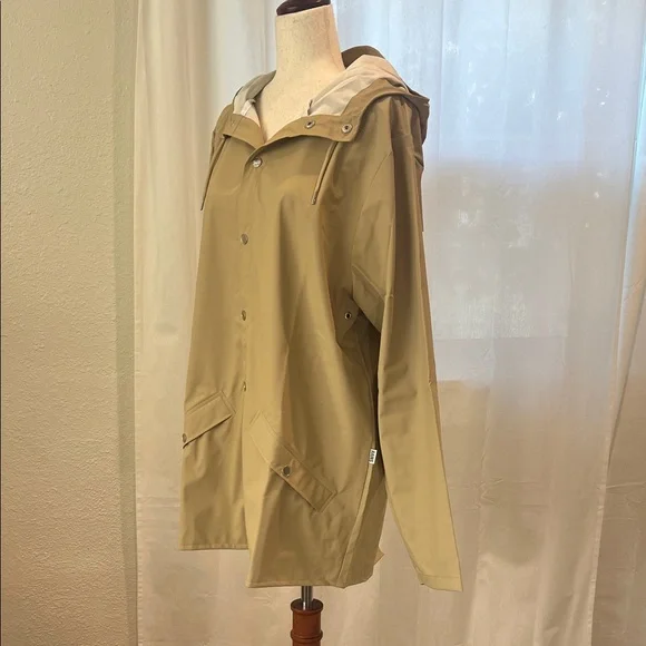 Rains Lightweight Waterproof Trench Style Raincoat in color Sand. NWT - Picture 8 of 14